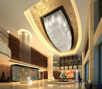 商務(wù)酒店大堂吊頂效果圖設(shè)計(jì) 營(yíng)造專業(yè)與溫馨兼具的空間氛圍